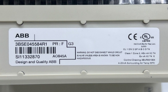 ABB AO845A 3BSE045584R1 Modul Output Analog S/R HART 8 Saluran Modul