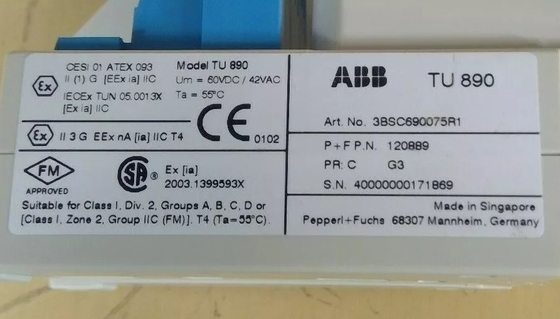 ABB TU890 3BSC690075R1 Unit Penghentian Modul Dengan Antarmuka Keamanan Intrinsik