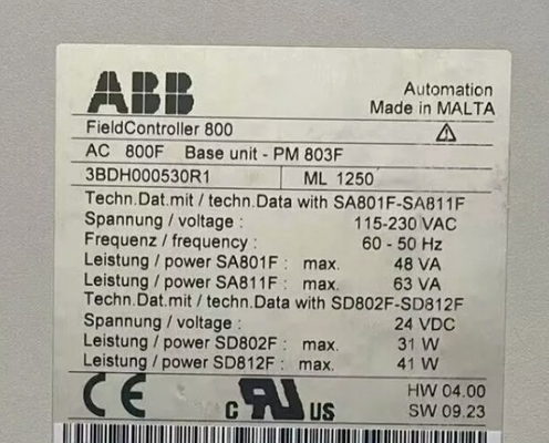 ABB PM803F 3BDH000530R1 Unit Dasar 16 MB Unit Pusat RAM dengan Buffer Baterai