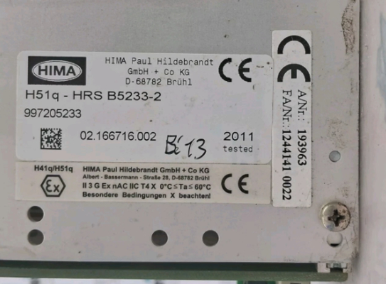 B5233-2 HIMA 18 slot rak
