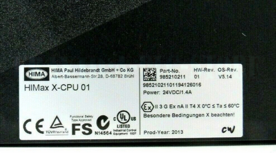 X-CPU 01 985210211 Modul Prosesor CPU HIMA HIMAtrix