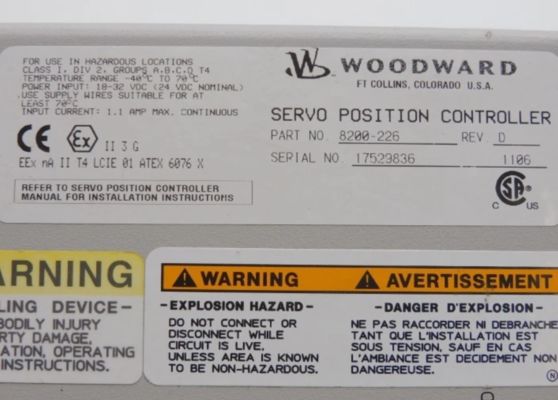 8200-226 Pengontrol Posisi Servo Woodward