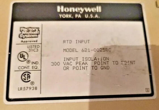 Honeywell 621-0025RC 8-channel RTD input module with 300V AC isolation for RTD temperature sensors