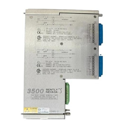 3500/42M-05-00 135489-02 Bently Nevada I / O Modul Dengan Penghalang Internal Internal Terminations 2 X Prox / Accel