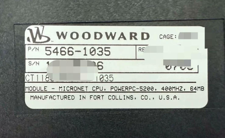 5466-1035 Woodward Micronet-CPU Module dengan Multiple Communication Interface dan Simplex atau Redundant Configuration